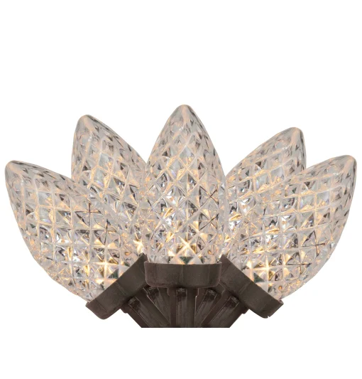Northlight 100 Warm White Led Faceted C9 Christmas Lights - 66 Ft Brown Wire