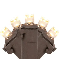Northlight 100 Warm White Led Wide Angle Christmas Lights - 33 Ft Brown Wire
