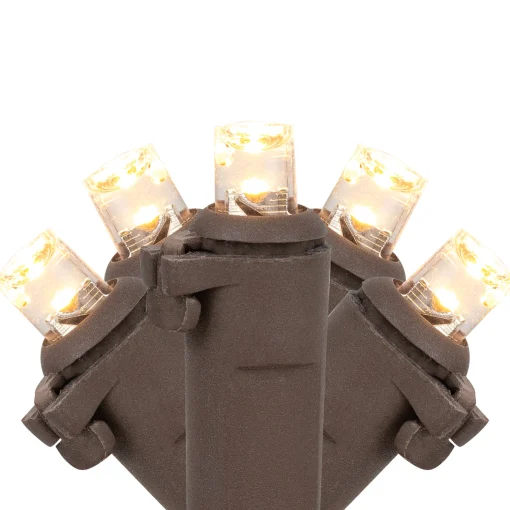 Northlight 100 Warm White Led Wide Angle Christmas Lights - 33 Ft Brown Wire