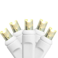 HUB 35 Warm White Led Wide Angle Mini Christmas Lights - 11.5 Ft White Wire
