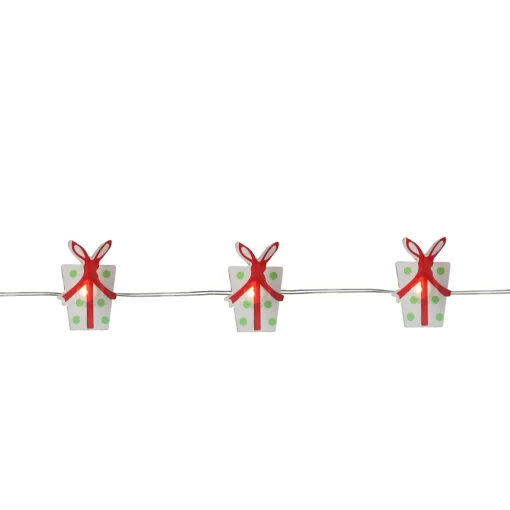 Northlight 20 Warm White Led Wrapped Christmas Presents Fairy Lights - 6 Ft Silver Wire