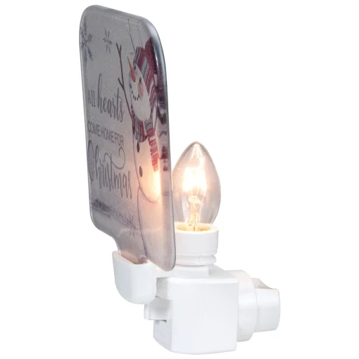 Northlight 4" White All Hearts Come Home For Christmas Glass Night Light
