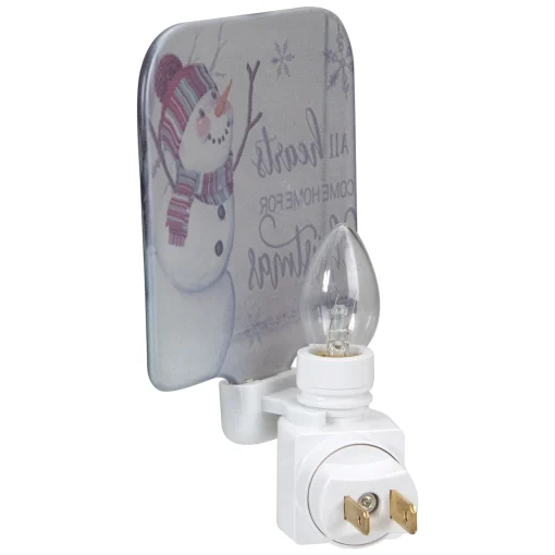 Northlight 4" White All Hearts Come Home For Christmas Glass Night Light