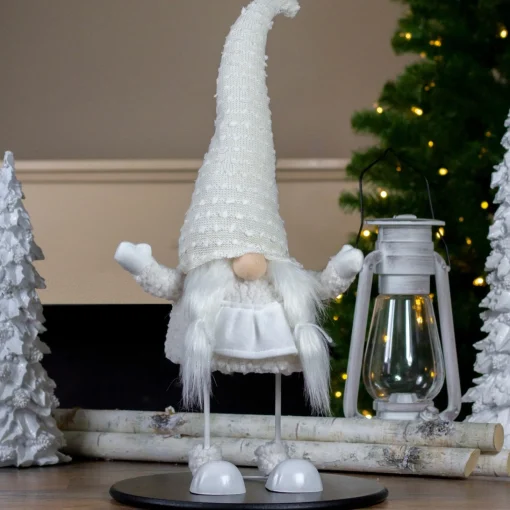 Gnomes*Northlight 24.5" White And Beige Sparkling Serena Christmas Gnome