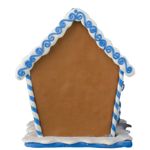 Kurt Adler 8" White And Blue Festive Hanukkah Gingerbread Led House Tabletop Decor