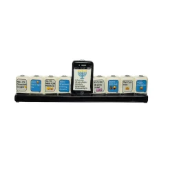 Rite Lite 11.25" White And Blue Hand Painted Texting Menorah