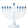 Rite Lite 11.5" White And Blue Traditional Style Led Battery Powered Hanukkah Menorah