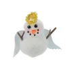 Roman Snowmen>5" White And Gold Angel Snowman With Halo Christmas Ornament