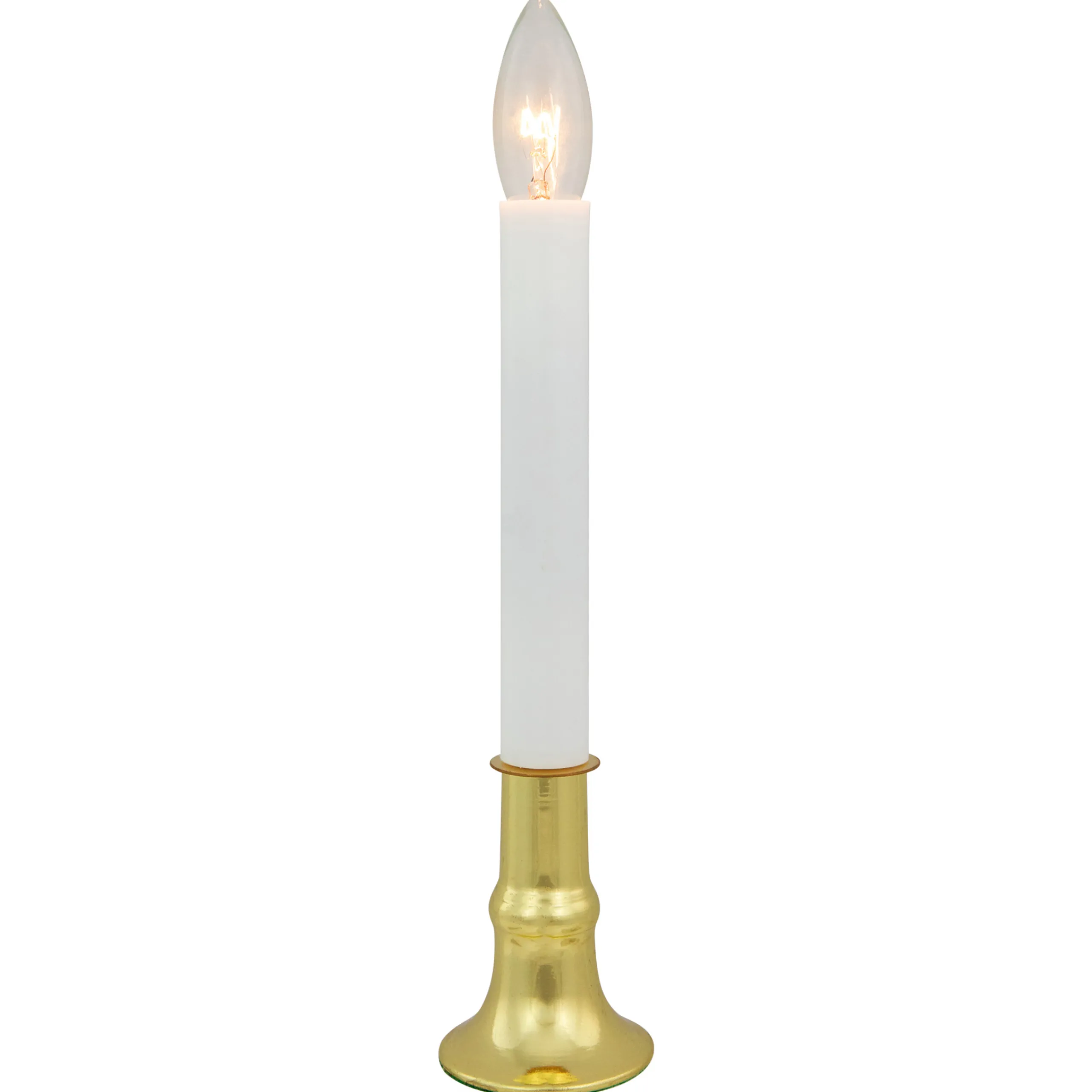 Northlight 9" White And Gold C7 Light Christmas Candle Lamp With Timer