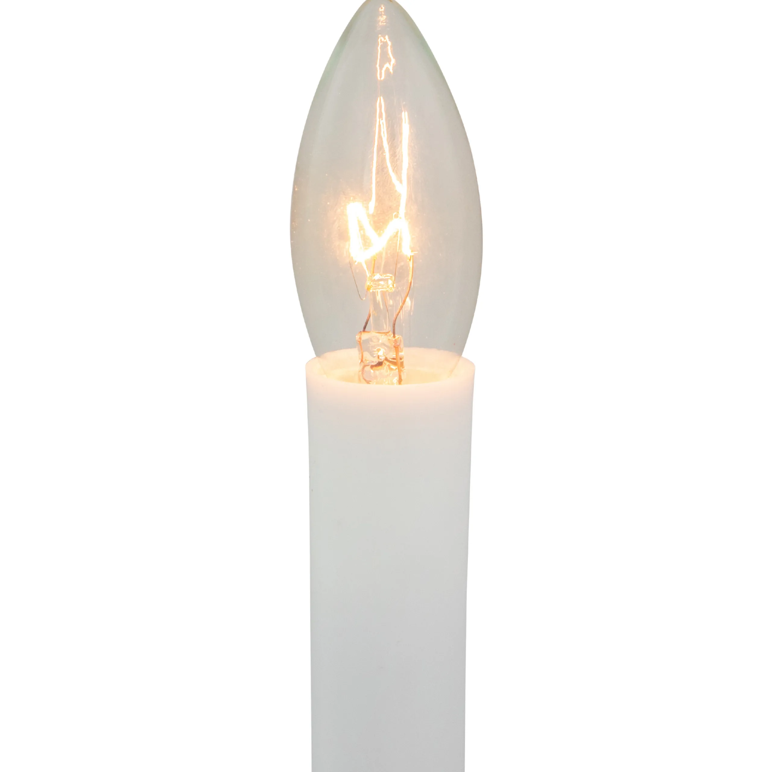 Northlight 9" White And Gold C7 Light Christmas Candle Lamp With Timer