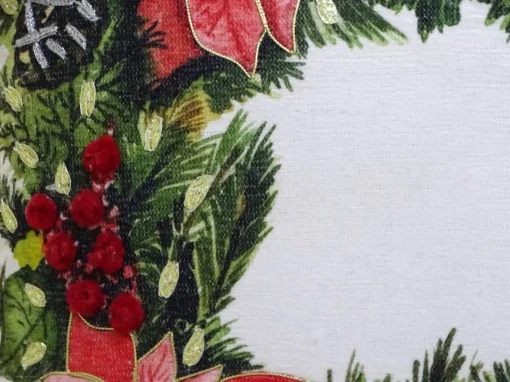 Pillows & Throws*Contemporary Home Living 20" White And Green Handloomed Christmas Wreath Throw Pillow
