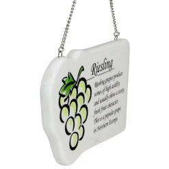 Midwest Food & Beverage>4" White And Green Riesling Wine Grape Plaque Ceramic Christmas Ornament