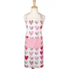 CC Home Furnishings 32" White And Pink Hearts Collage Printed Chef's Apron