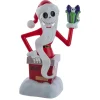 Unlit Tree Toppers*KSA 11.25" White And Red Jack Skellington Holding Present Christmas Tree Topper, Unlit