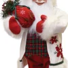 Santa Figures*Northlight 25" White And Red Santa With Sack Of Pine Christmas Figurine