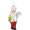 Northlight Santa Claus>5.75" White And Red Standing Santa Chef Glass Christmas Ornament
