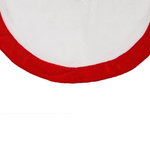 Mini Tree Skirts*Northlight 18" White And Red Velveteen Mini Christmas Round Tree Skirt
