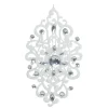 Melrose Victorian>8.25" White And Silver Contemporary Lace Doily Christmas Ornament