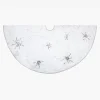 48 Inch And Smaller*CC Christmas Decor 48" White And Silver Embroidered Star Sequin Christmas Tree Skirt