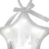Northlight Stars>8" White And Silver Led Sparkle Star With Winter Scene Christmas Ornament