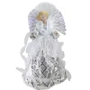 Angel Tree Toppers*Northlight 16" White And Silver Lighted Angel Sequined Gown Christmas Tree Topper