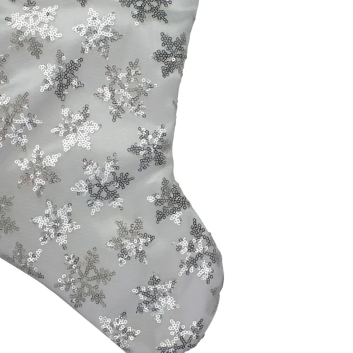 Stockings*Northlight 19 White And Silver Sequin Snowflake Christmas Stocking