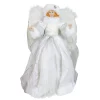 Angel Tree Toppers*Roman 14" White Angel In A Sparkly Dress Christmas Tree Topper- Unlit