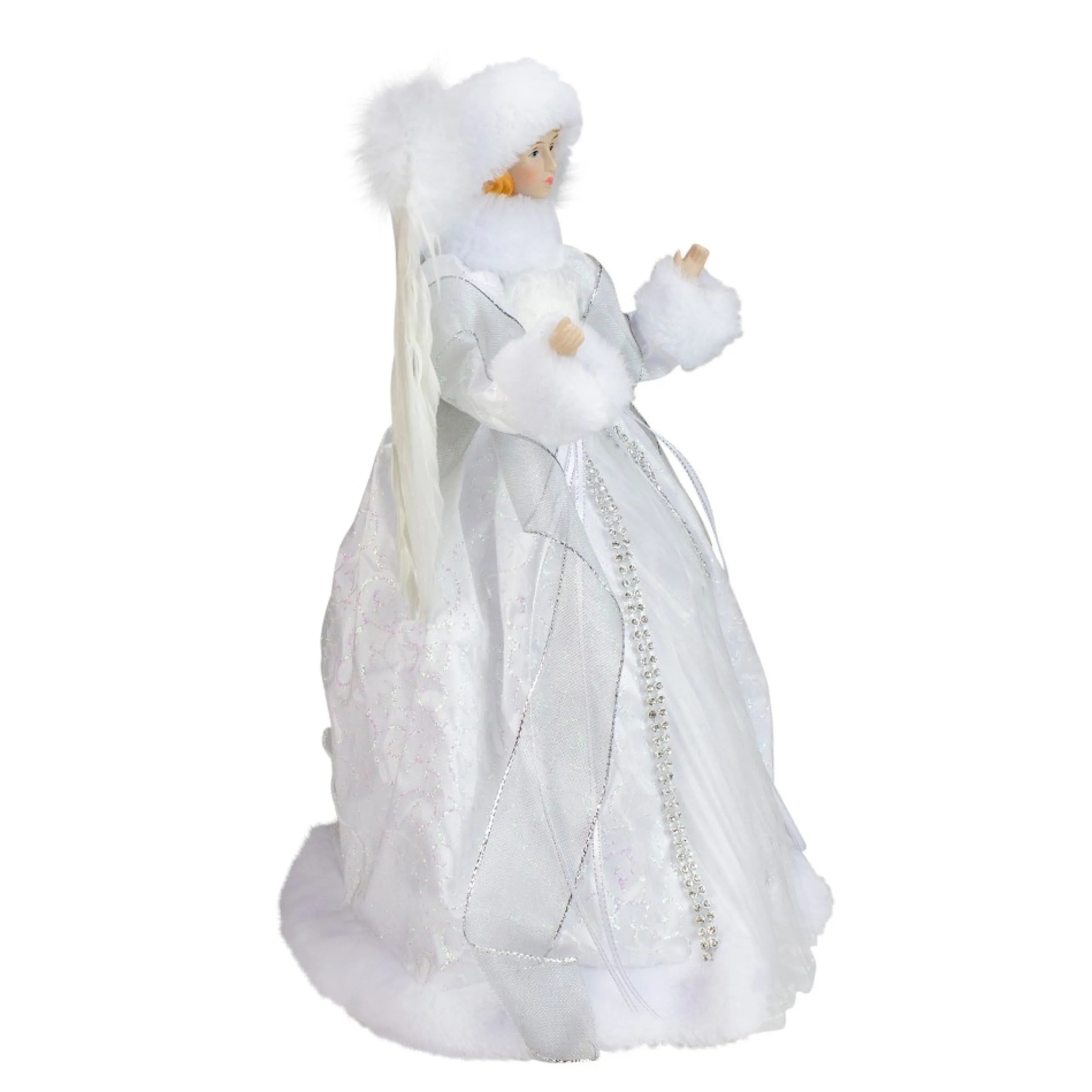 Angel Tree Toppers*Roman 14" White Angel In A Sparkly Dress Christmas Tree Topper- Unlit