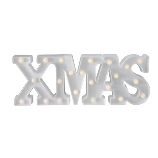 Wall & Door Decorations*Northlight 18.5" White Battery Operated Led Lighted Xmas Christmas Marquee Sign