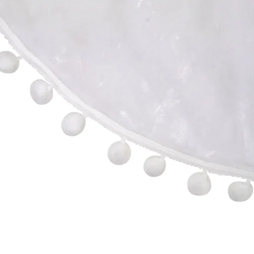 48 Inch And Smaller*Northlight 36" White Christmas Tree Skirt With A Pom Pom Border And Tie Backs