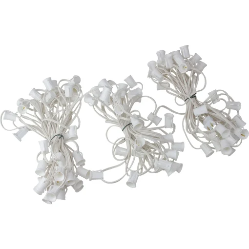 Northlight 100' White Commercial C9 Christmas Light Socket Set