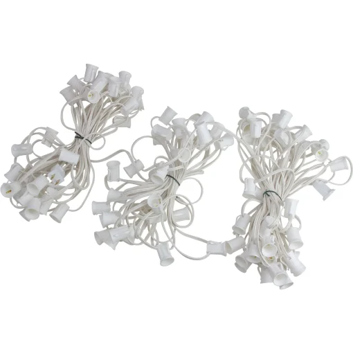 Northlight 100' White Commercial C9 Christmas Light Socket Set