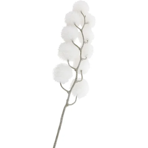 Sprays, Branches & Picks*Northlight 24" White Glittered Pom Pom Artificial Christmas Spray