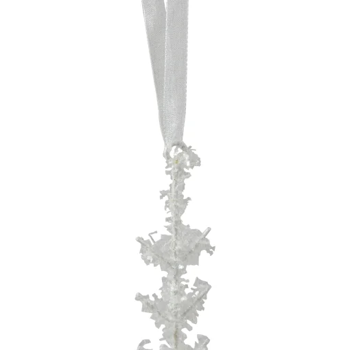 Northlight Snowflakes>10" White Glittered Snowflake Christmas Ornament