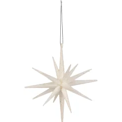 Northlight Stars>6" White Glittered Starburst Christmas Ornament