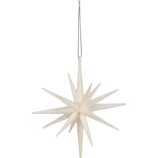 Northlight Stars>6" White Glittered Starburst Christmas Ornament