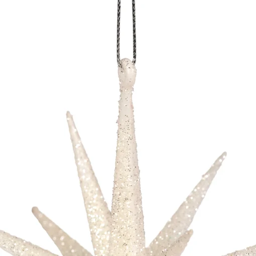 Northlight Stars>6" White Glittered Starburst Christmas Ornament