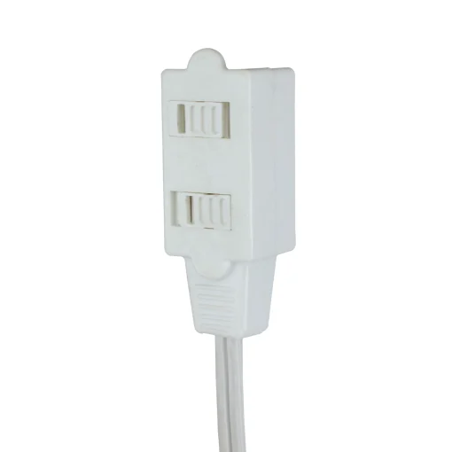 Northlight 15' White Indoor Extension Power Cord With 3-Outlets And Safety Lock