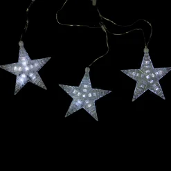 Northlight 3 White Led Cascading Snowfall Star Christmas Lights - 2 Ft Clear Wire