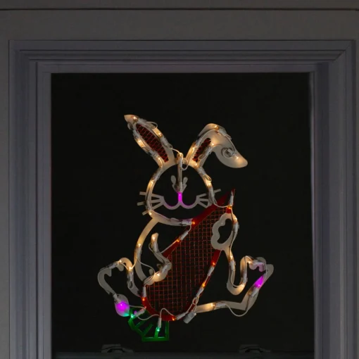 Window Decorations*Northlight 17" White Led Lighted Easter Bunny Rabbit Spring Window Silhouette