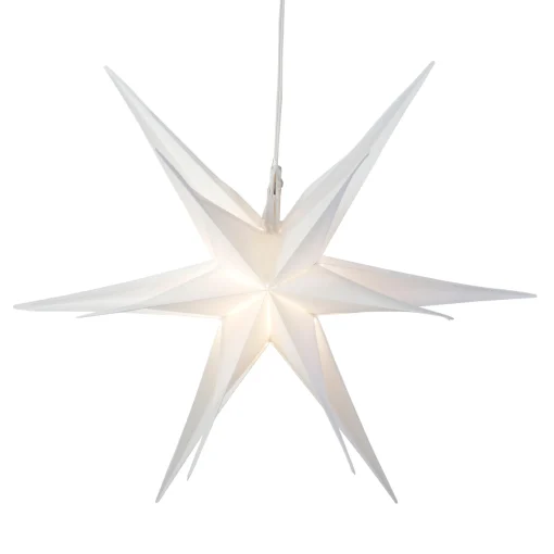Northlight 22" White Led Lighted Foldable Moravian Star Hanging Christmas Decoration