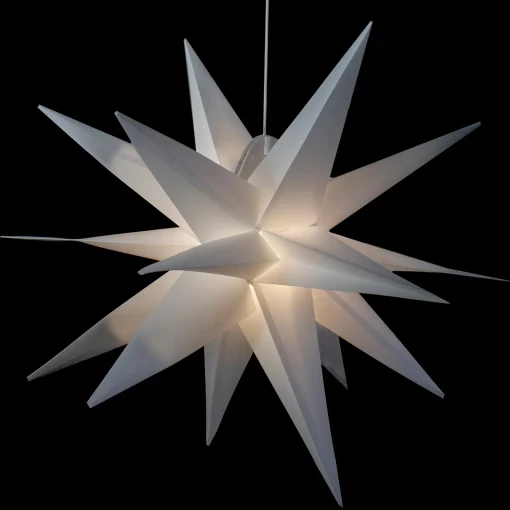 Northlight 22" White Led Lighted Foldable Moravian Star Hanging Christmas Decoration