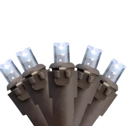 Northlight 50 White Led Wide Angle Christmas Lights - 16.25 Ft Brown Wire
