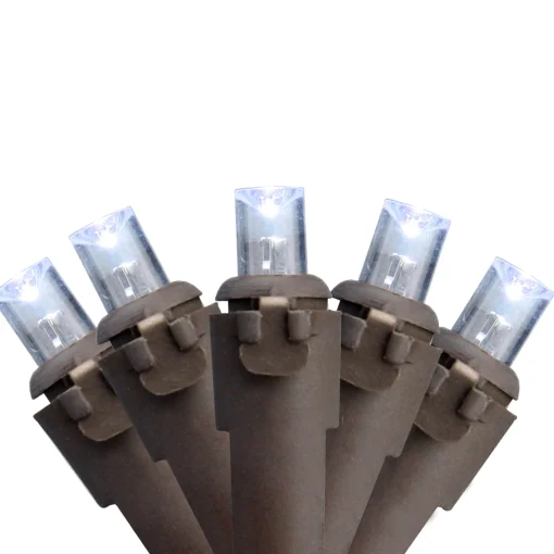 Northlight 50 White Led Wide Angle Christmas Lights - 16.25 Ft Brown Wire