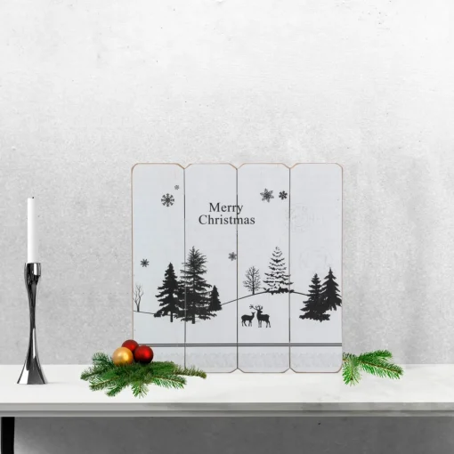 Signs & Plaques*Northlight 16" White Merry Christmas Post Card Winter Scene Wooden Wall Sign