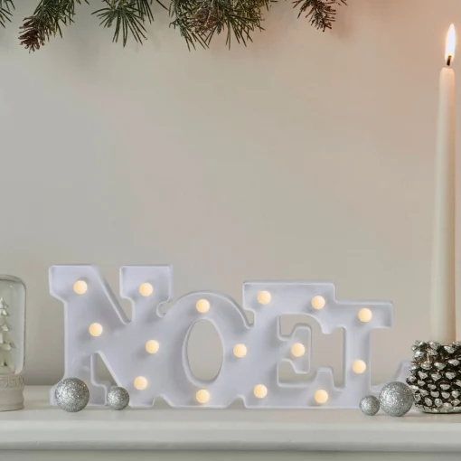 Wall & Door Decorations*Northlight 17" White 'Noel' Led Christmas Marquee Wall Sign