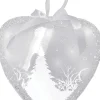 Northlight Hearts>8" White Pre-Lit Led Sparkle Wintery Woods Scene Christmas Heart Ornament