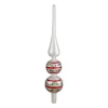 Finial Tree Toppers*Northlight 14.75" White, Red And Green Glass Finial Christmas Tree Topper