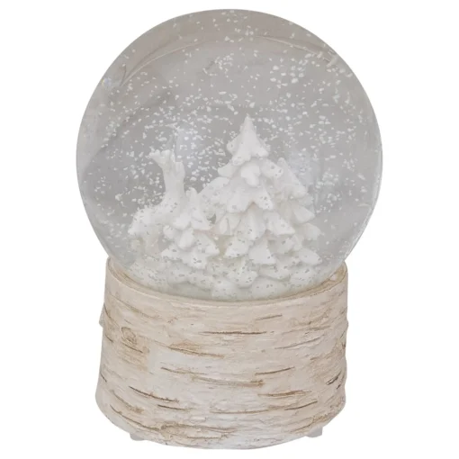 Snow Globes*Northlight 5.5" White Reindeer Woodland Scene Musical Christmas Snow Globe