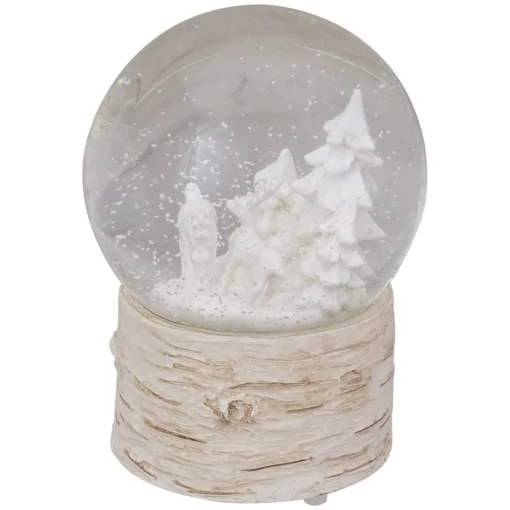 Snow Globes*Northlight 5.5" White Reindeer Woodland Scene Musical Christmas Snow Globe